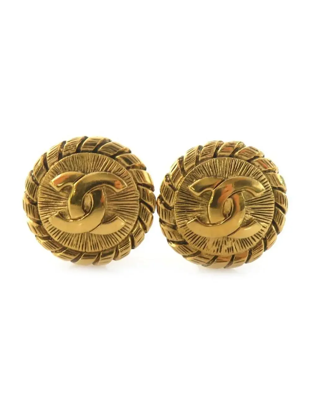 Auth Chanel Vintage Cc Logo Clip On #303003C34B